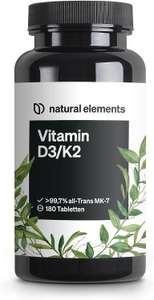 180Stk. Natural Elements Vitamin D3 + K2 Depot Tabletten