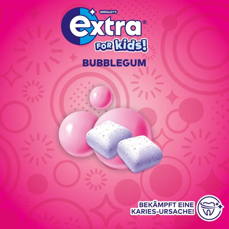 Extra For Kids, Zuckerfreier Kaugummi für Kinder, Multipack mit 12x8 Dragees