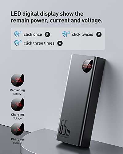 Baseus Adaman Power Bank 20000 mAh mit USB-A / C und PD30. - Preisjäger