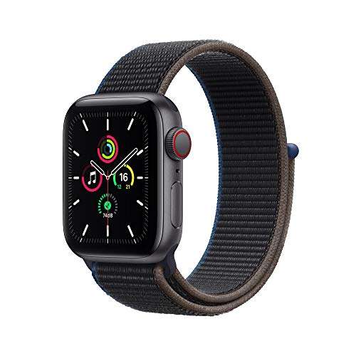 Apple Watch SE (GPS + Cellular) 40mm space grau mit Sportarmband carbon