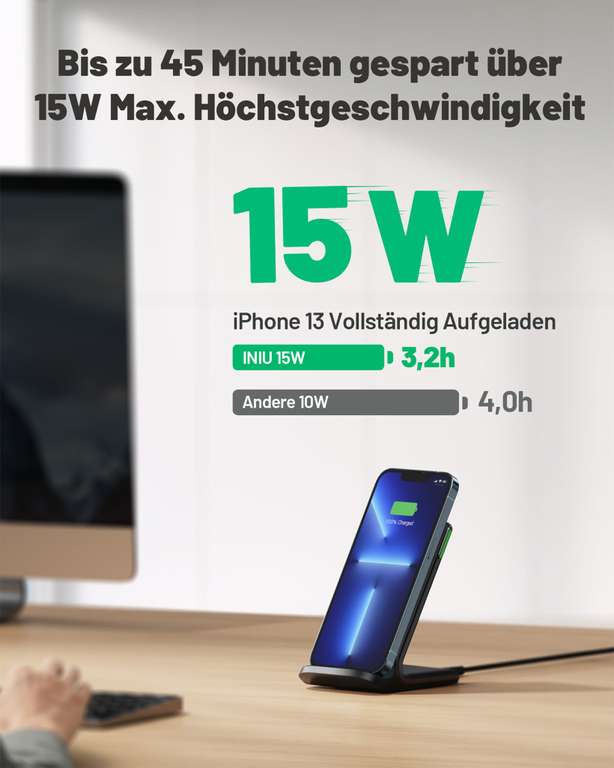 INIU Wireless Charger Stand, 15W Qi -50%