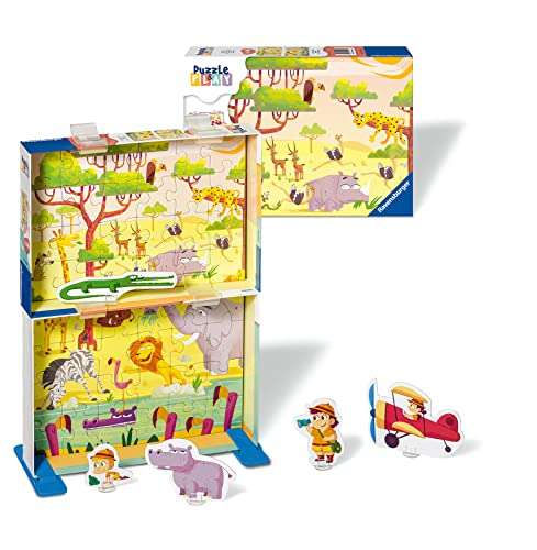 Ravensburger Kinderpuzzle - Puzzle&Play Safari-Zeit - 2x24 Teile Puzzle