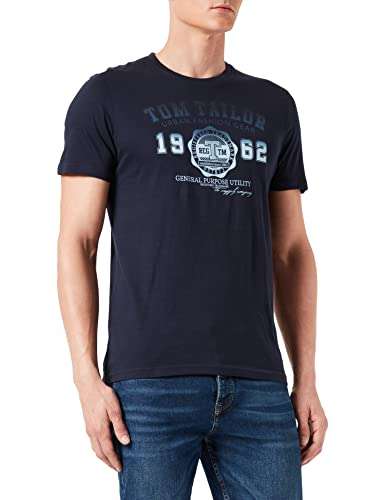 TOM TAILOR Herren T-Shirt mit Logoprint / Größe: S - 3XL