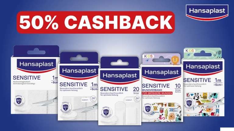 50% Cashback auf Hansaplast Sensitive Pflaster