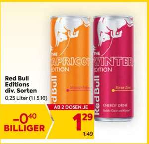 Red Bull um 97 Cent beim Billa/Plus 5.10. - 11.10. mit -25% Sticker