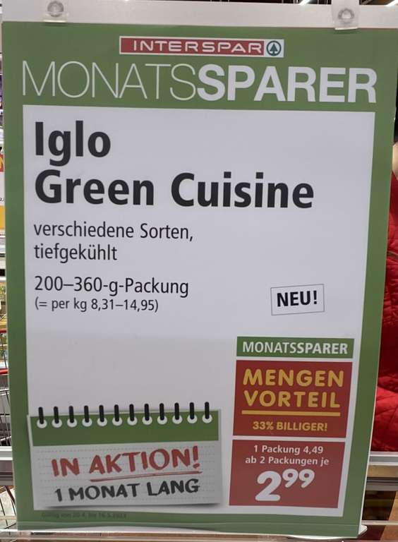 Die vegane Preisjagd - IGLO Green Cuisine (1 + 1 gratis) - Kombination mit marktguru Cashback möglich!