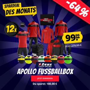 Zeus Apollo Fußball Set Teamwear Box 12-teilig in 10 versch. Farben