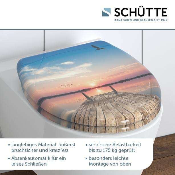 Schütte WC-Sitz SUNSET SKY mit Absenkautomatik, Toilettendeckel mit Motiv und Schnellverschluss