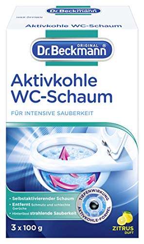 3x 100g Dr. Beckmann Aktivkohle WC-Schaum