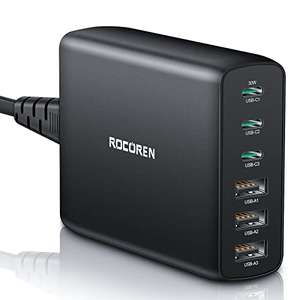 Rocoren USB-Ladegerät, PD3.0, QC4.0, 100W,