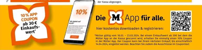 Müller -10% Gutschein beim nächsten Einkauf
