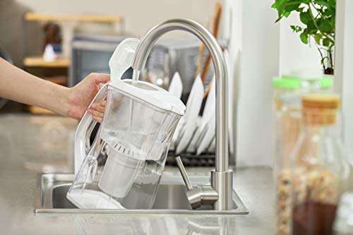 Philips AWP2970 Wasserfilter-Karaffe gegen Kalk, Chlor, Bakterien, Mikro-Plastik, Schwermetall, Filter mit Aktivkohle