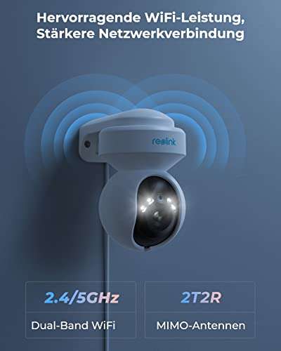 Reolink E1 Outdoor - 5MP PTZ Kamera, 3X opt. Zoom, WLAN 2,4/5GHz, Spotlight, Personen-/Fahrzeugerkennung+Verfolgung..