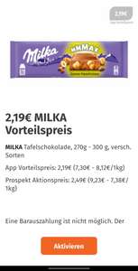 Müller App: Milka Tafelschokolade 270-300g versch. Sorten