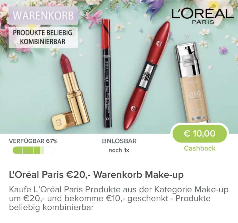 L‘Oreal Paris Make-Up (Aktion+marktguru CB!)