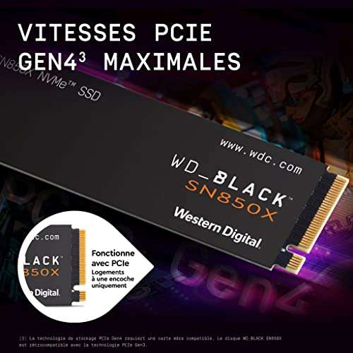 Western Digital WD_BLACK SN850X NVMe SSD 2TB, M.2, (PS5 kompatibel)
