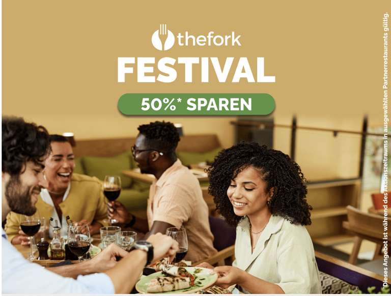 The Fork: 50% Rabatt auf alle Speisen & Getränke bei teilnehmenden Restaurants ab 13.10