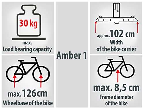EUFAB 11559 Fahrradträger AMBER 1 E-Bike geeignet