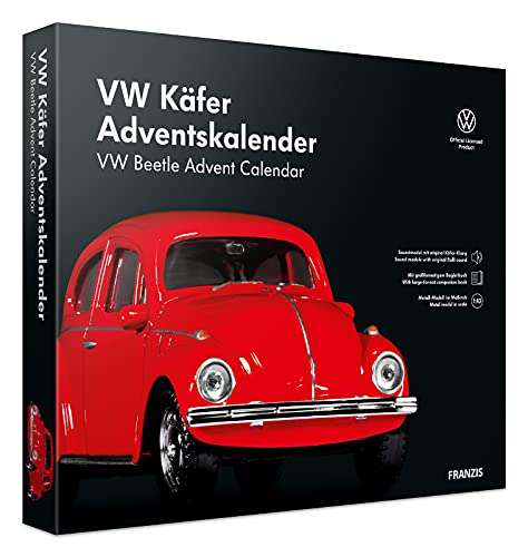 *antizyklisch kaufen* VW Käfer Adventskalender 2021 rot, Metall-Modell 1:43