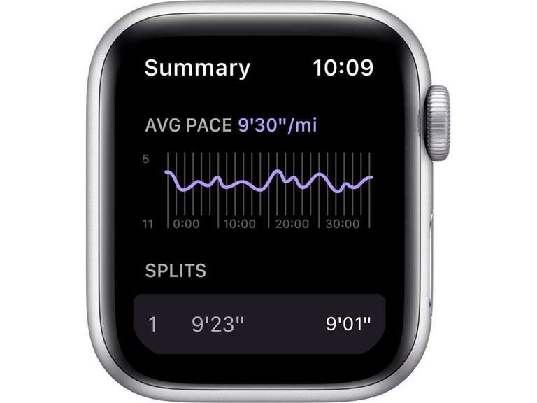 Apple Watch Nike SE (GPS) (1st Gen.) silber mit Sportarmband Pure Platinum/schwarz, 40mm od. 44mm