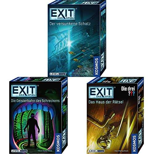 EXIT - Bundle "Der versunkene Schatz" + "Die Geisterbahn des Schreckens" + "Das Haus der Rätsel - Die Drei???"