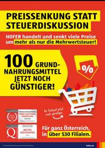 Hofer Preissenkung bei über 100 Artikel