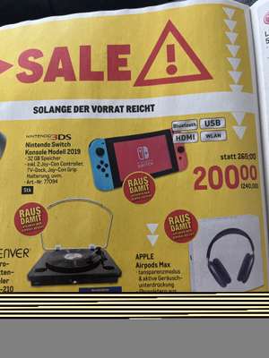 [metro] Nintendo Switch Konsole 200€ (ohne MWST)
