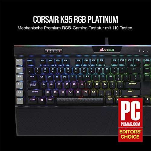 Corsair K95 Platinum RGB Mechanische Gaming Tastatur (Cherry MX Speed, Multi-Color RGB Beleuchtung