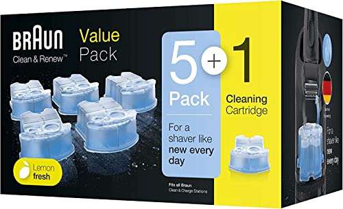 Braun Clean & Renew Reinigungskartuschen für elektrische Rasierer Herren, 5+1er-Pack