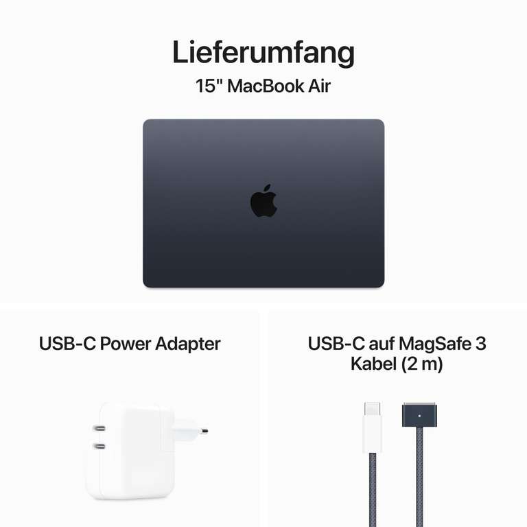 Apple 2024 15" MacBook Air Laptop, M3 Chip: 15,3" Liquid Retina Display, 16 GB RAM, 256 GB SSD [Bestpreis]