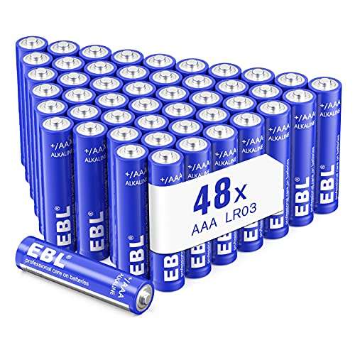 EBL AAA Batterien Alkaline Batterie, AAA Micro LR03,1.5V, für zuverlässige Energie,48er Pack