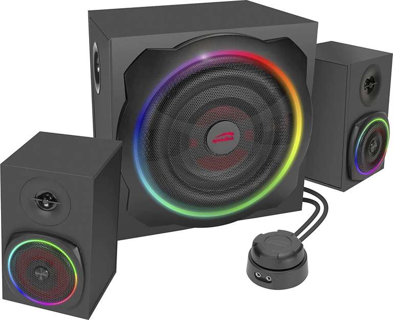 Speedlink Gravity RGB 2.1 Lautsprecher System mit Subwoofer, Bluetooth & Beleuchtung