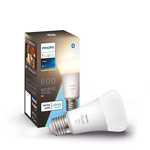 Philips Hue White E27 Lampe, 1x805lm, dimmbar, warmweißes Licht, 9Watt