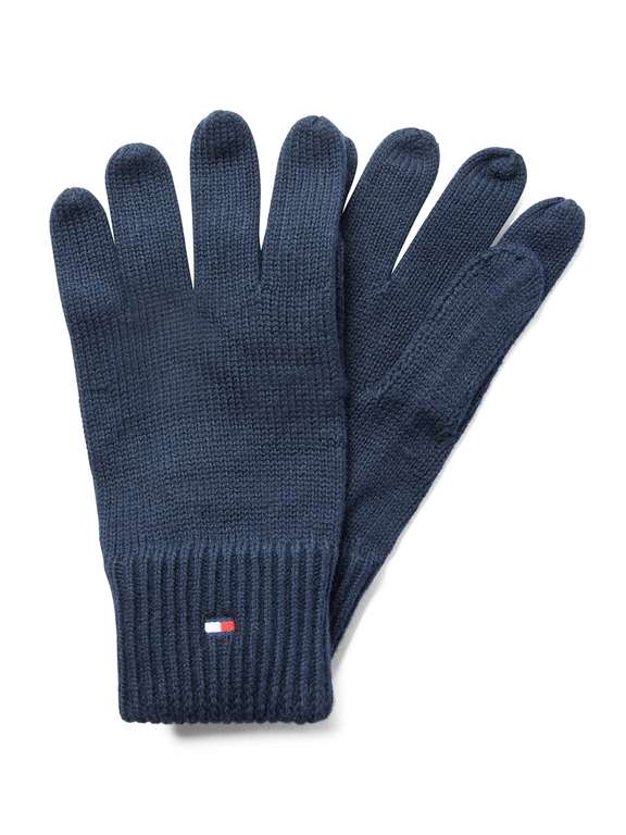 Tommy Hilfiger "Pima Cotton Gloves" Handschuhe mit Kaschmir-Anteil (blau)
