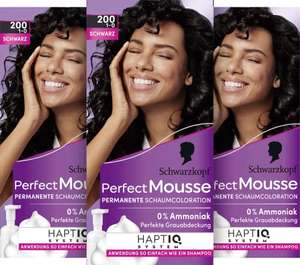 PERFECT MOUSSE Schaumcoloration Schwarz Stufe 3, 3 Stück