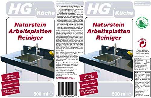3x HG Naturstein-Arbeitsplatten-Reiniger (je 500 ml)