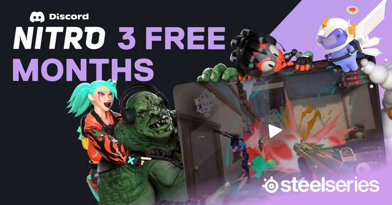Discord Nitro 3 Monate gratis mit Steelseries