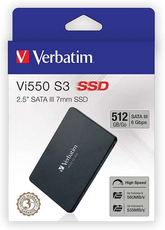 Verbatim Vi550 S3 SSD 512GB, SATA - empfehlenswertes Upgrade für ältere Computer