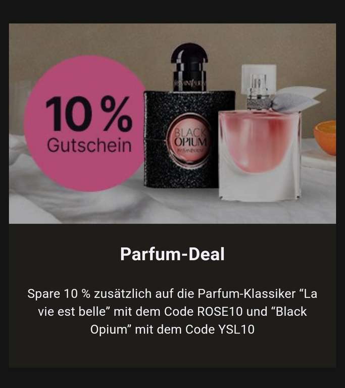 10% Gutschein Parfum-Deal Flaconi