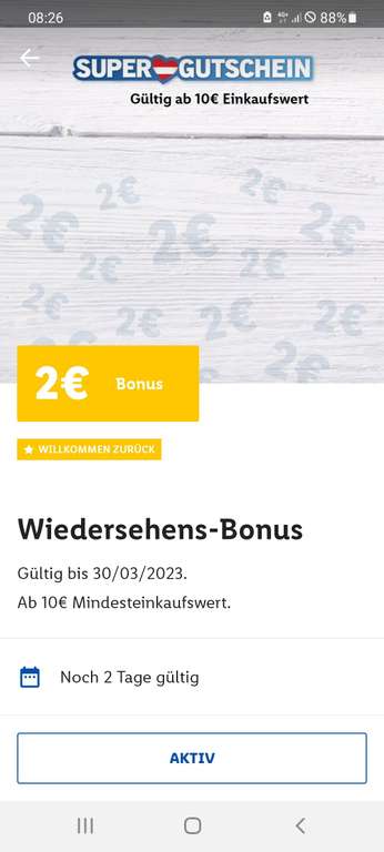 2 Euro Gutschein Lidl ab 10 Euro Einkaufswert oder 20% Obst und Gemüse