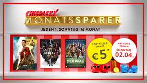 Cineplexx Monatssparer jeden 1. Sonntag im Monat - Ticket nur 5€
