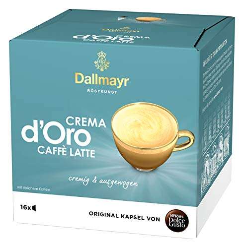 NESCAFÉ Dolce Gusto Dallmayr Crema d'Oro Caffè Latte 3er Pack (3 x 16 Kapseln)