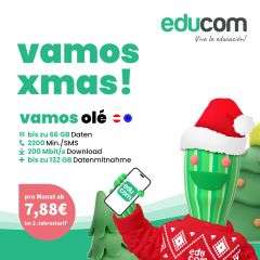 Educom: Weihnachtsangebote z.B. vamos olé mit 66GB ab 7,88€ p.M. oder Lenovo ThinkVision 27" für 219,90€