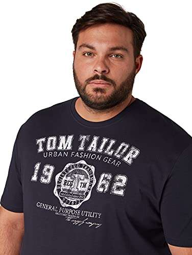 TOM TAILOR Herren T-Shirt mit Logo Print / Größe: XXL - 5XL