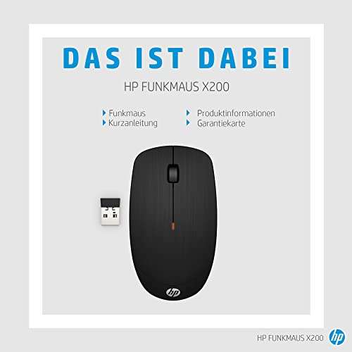 HP X200 Wireless Mouse schwarz, USB