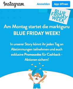 [Sammeldeal] Marktguru Blue Friday Week Deals & Promocodes bis zu 100% Cashback HURRY!