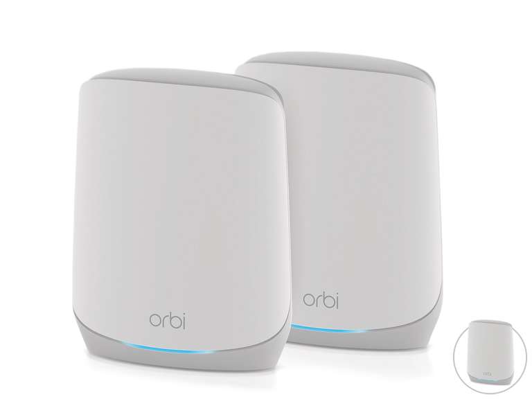 Netgear Orbi Wi-Fi 6, 760 Serie, AX5400, RBK762S, Router und Satellit Set, 2er-Bundle