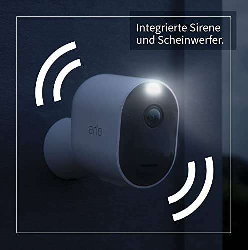 Arlo Pro 4 2K IP Überwachungskamera Aussen 2er Set