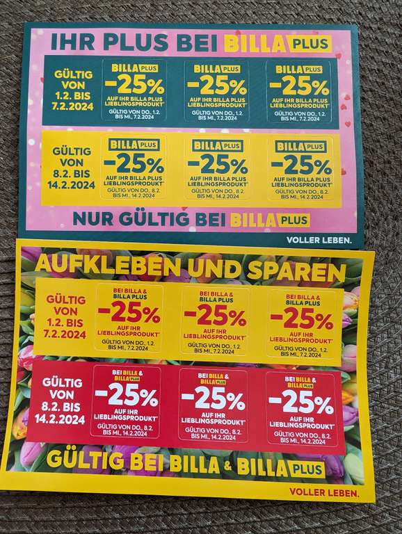 Billa / Billa Plus: -25% Rabatt Pickerl im aktuellen Flugblatt 1.2. - 14.2.