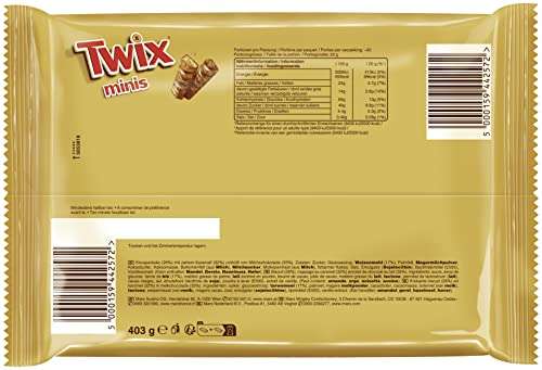 Twix Minis | XXL Großpackung | Klassiker als Mini-Schokoriegel | 1 x 403g Packung